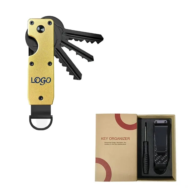 Compact Metal Key Organizer Keychain