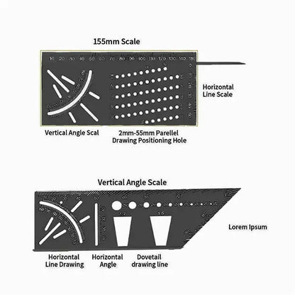 Ten-in-one Multi-functional 3D Carpenter Speed Square