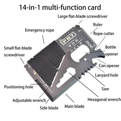 14-In-1 Multi-Tool Pocket Card Tool With Screwdriver