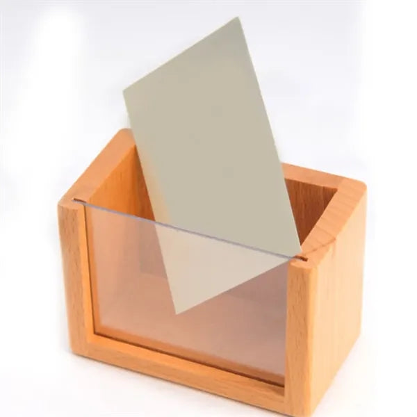 Custom Bamboo Wood Photo Frame Pen Holder Desk Organizer