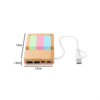 Bamboo Desk Organizer & Phone Stand with USB Type-C Hub Port