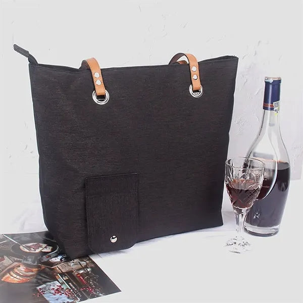 Black Beach Wine Tote Bag Beach Cooler