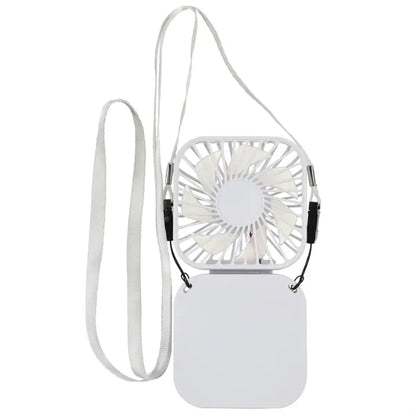 Handheld Rechargeable Folding Mini USB Fan w/Lanyard