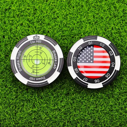 Golf Ball Marker with High Precision Green Reading Aid