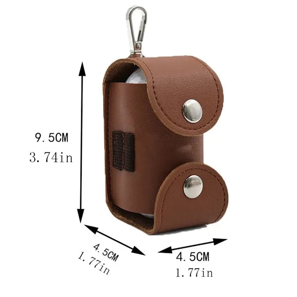 Outdoor Portable Leather Golf Ball Storage Bag Waist Pouch