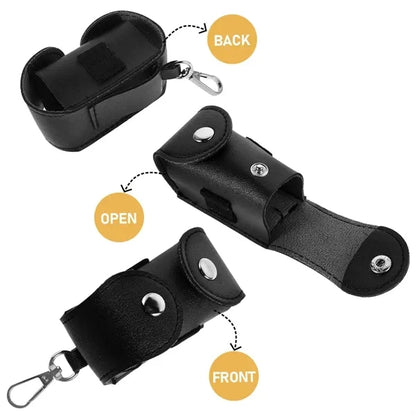 Outdoor Portable Leather Golf Ball Storage Bag Waist Pouch