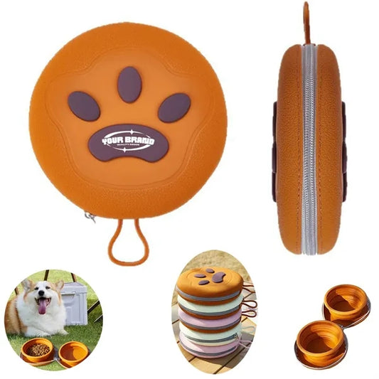 Portable 2-In-1 Spilled Pet Dog Bowl With Non-Slip Base