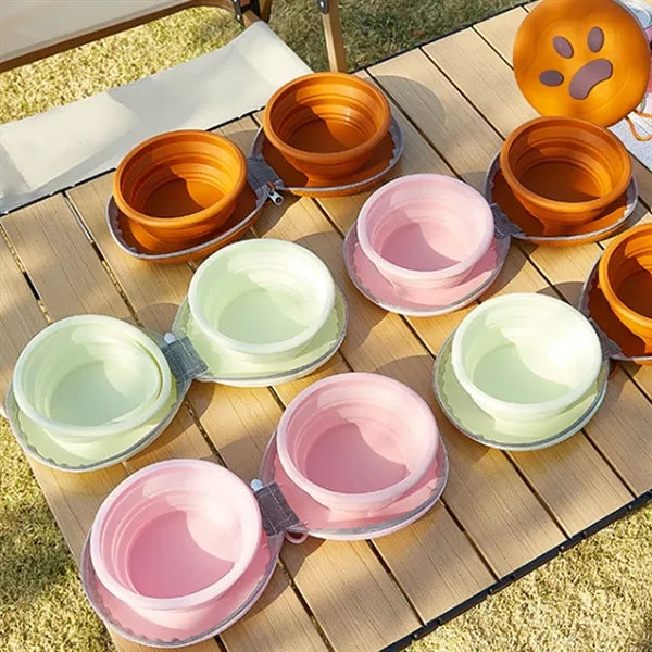 Portable 2-In-1 Spilled Pet Dog Bowl With Non-Slip Base