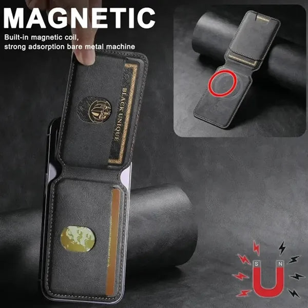 Generic Magnetic Sleek Phone Wallet Holder For Cards Bills