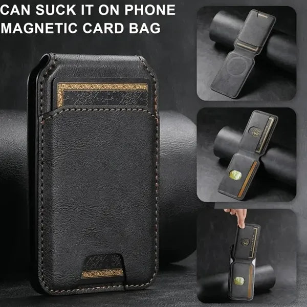 Generic Magnetic Sleek Phone Wallet Holder For Cards Bills