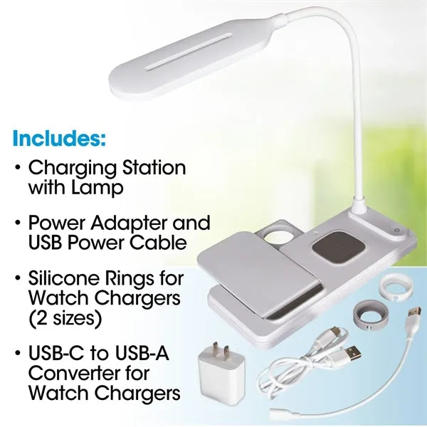 LED Desk Lamp with Wireless Charger for Multi Devices