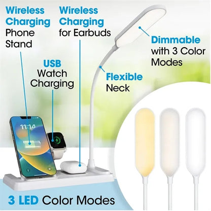 LED Desk Lamp with Wireless Charger for Multi Devices