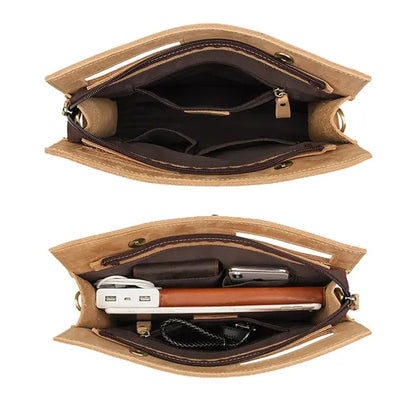 12 Inch Genuine Cowhide Large Capacity Business Work Handbag