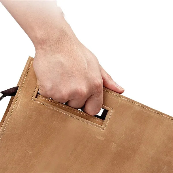 12 Inch Genuine Cowhide Large Capacity Business Work Handbag