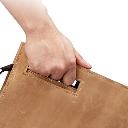 12 Inch Genuine Cowhide Large Capacity Business Work Handbag