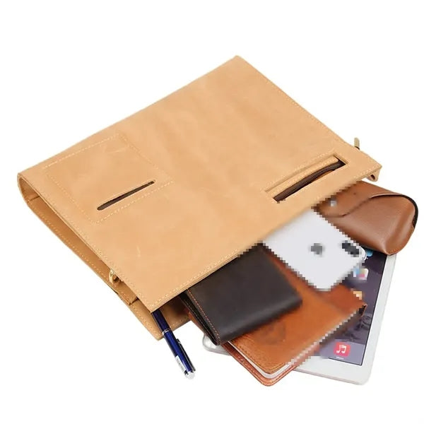 12 Inch Genuine Cowhide Large Capacity Business Work Handbag