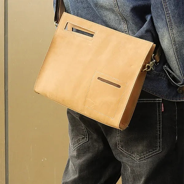 12 Inch Genuine Cowhide Large Capacity Business Work Handbag