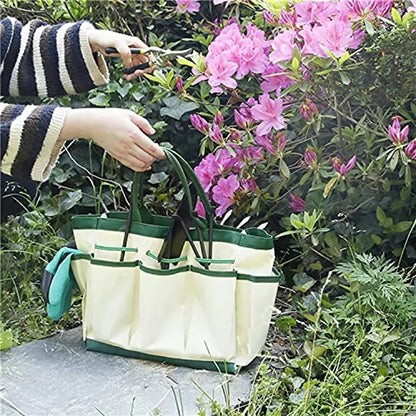 Gardening Tools Storage Oxford Tote Bag with Side Pockets