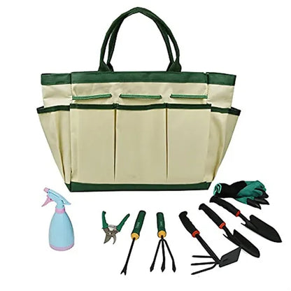 Gardening Tools Storage Oxford Tote Bag with Side Pockets