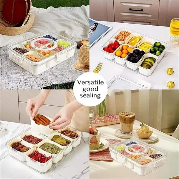 Portable Snackle Box Container Veggie Serving Tray