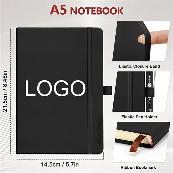 A5 PU Leather Notebook with Elastic Band Soft Cover