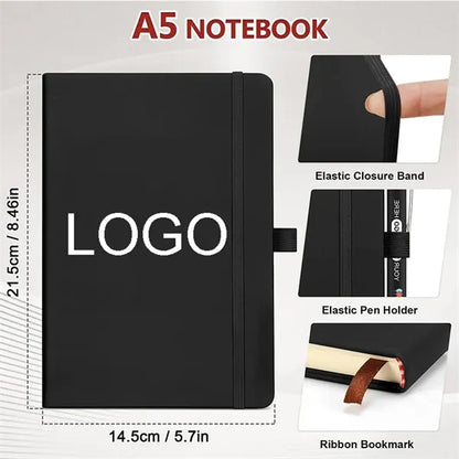 A5 PU Leather Notebook with Elastic Band Soft Cover