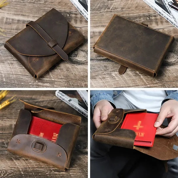Envelope Type Crazy Horse Leather Notebook Protective Case