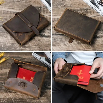 Envelope Type Crazy Horse Leather Notebook Protective Case