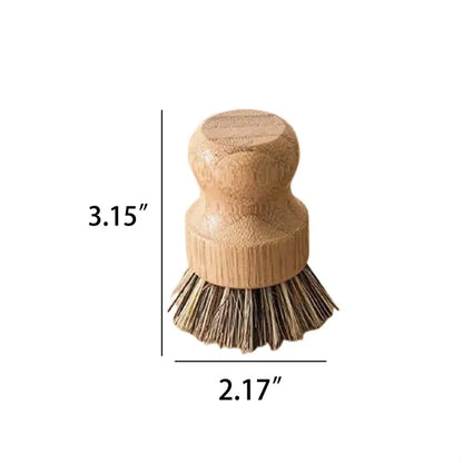 Natural Short Wooden Handle Sisal Pot Scrub Brush