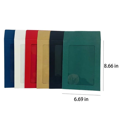 Durable Practical Paper Mini Envelopes with Clear Window