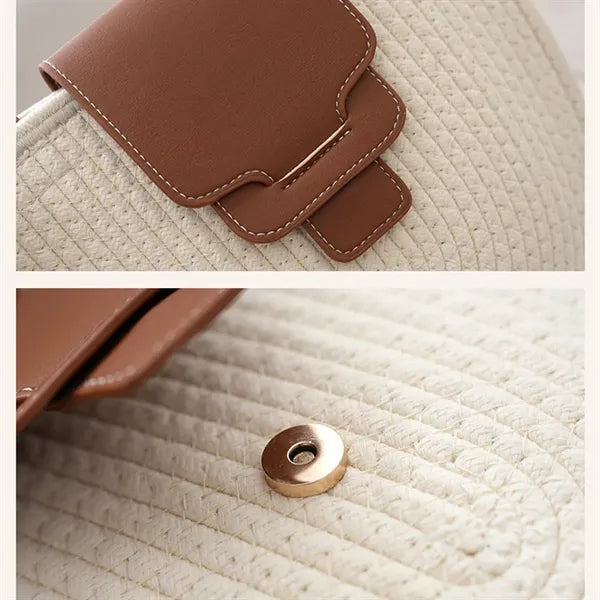 Handwoven Durable Lightweight Tote Bag with Zipper Closure