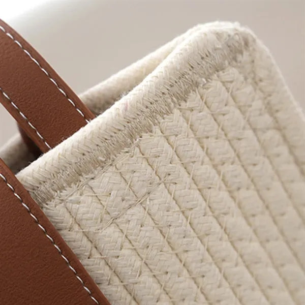 Handwoven Durable Lightweight Tote Bag with Zipper Closure