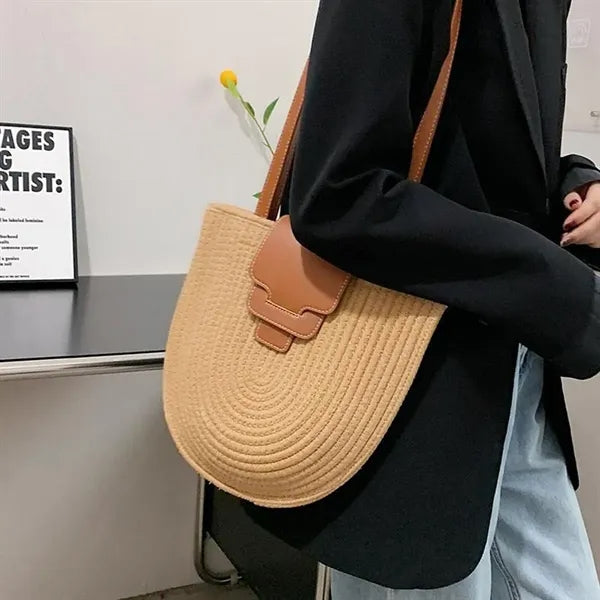 Handwoven Durable Lightweight Tote Bag with Zipper Closure