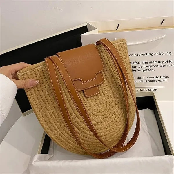 Handwoven Durable Lightweight Tote Bag with Zipper Closure