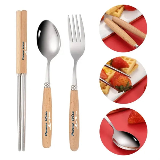 Wood Handle Stainless Steel Premium Eco-Friendly Tableware