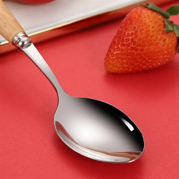 Wood Handle Stainless Steel Premium Eco-Friendly Tableware