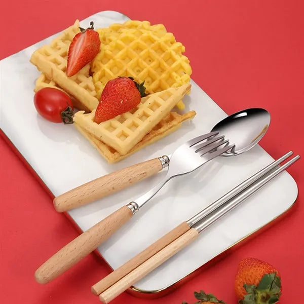 Wood Handle Stainless Steel Premium Eco-Friendly Tableware