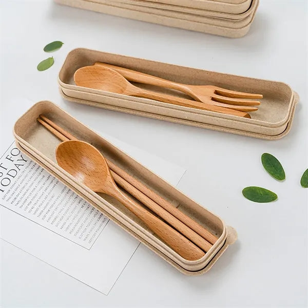 Eco-Friendly Portable Lightweight Beechwood Utensil Set