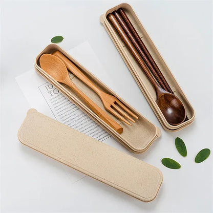Eco-Friendly Portable Lightweight Beechwood Utensil Set