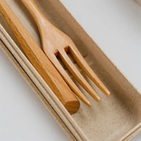 Eco-Friendly Portable Lightweight Beechwood Utensil Set