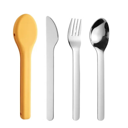 Stainless Steel Portable Cutlery Set with Silicone Cover