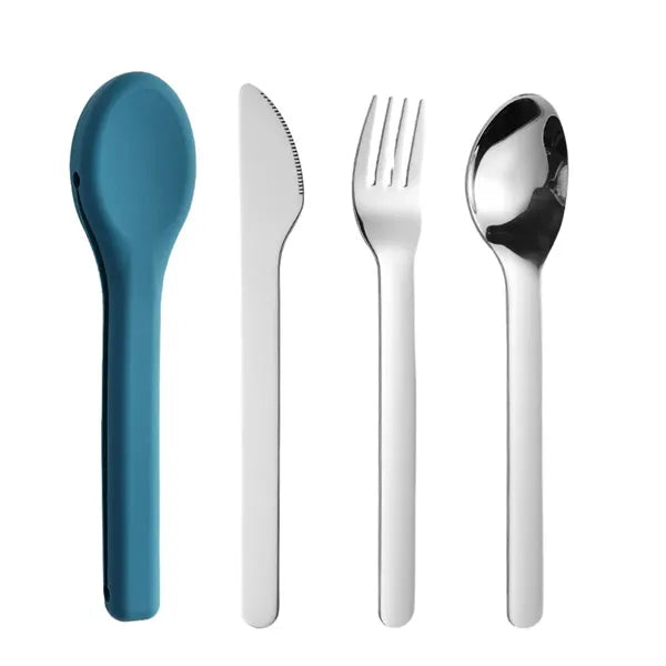 Stainless Steel Portable Cutlery Set with Silicone Cover