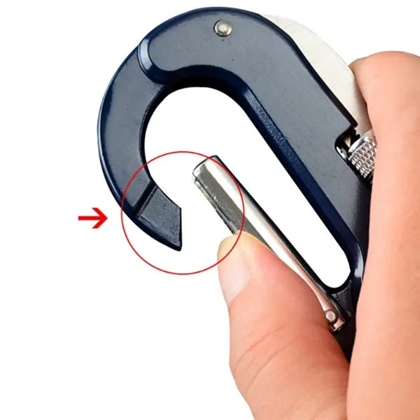 Custom Multi Tool Carabiner with Knife & LED Flashlight