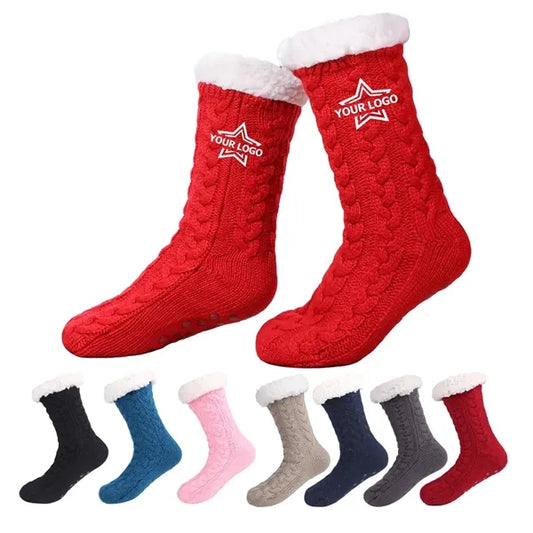 Unisex Winter Thick Non-skid Fuzzy Warm Soft Slipper Socks