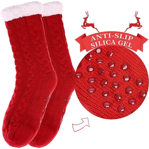 Unisex Winter Thick Non-skid Fuzzy Warm Soft Slipper Socks