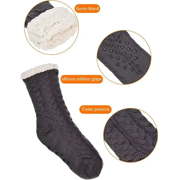 Unisex Winter Thick Non-skid Fuzzy Warm Soft Slipper Socks