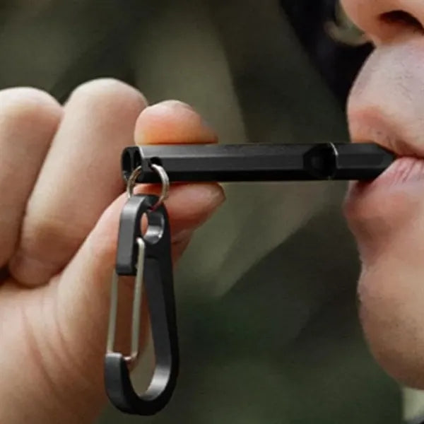 Emergency Safety High-Decibel Whistle w/ Carabiner Clip