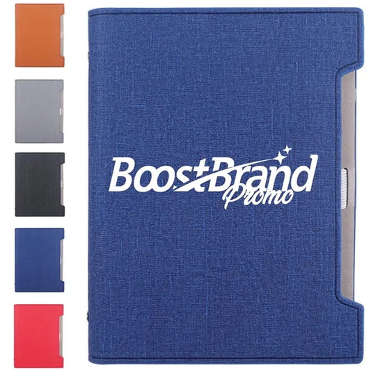 A5 PU Leather Clasp Ring Binder Notebook with Card Slots