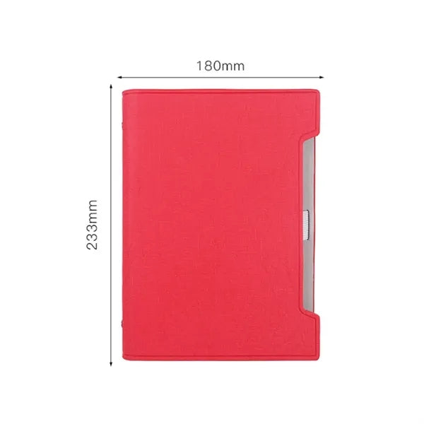 A5 PU Leather Clasp Ring Binder Notebook with Card Slots