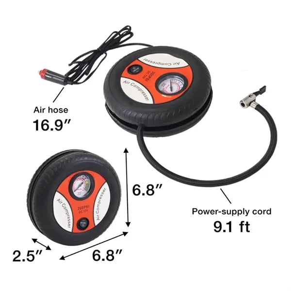 Custom Portable 12V Tire Inflator Air Pump with Gauge